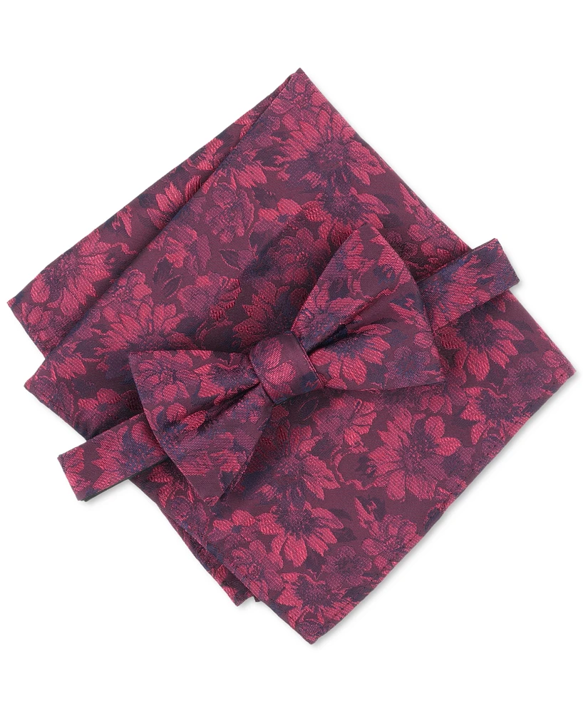 Bar Iii Men's Amber Floral Bow Tie & Pocket Square Set, Created for Macy's