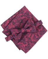 Bar Iii Men's Amber Floral Bow Tie & Pocket Square Set, Created for Macy's