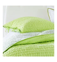 Designers Guild Chenevard Wild Lime & Pale Mint Quilted Queen Pillowcase