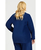 Avenue Plus Button Fleece Top