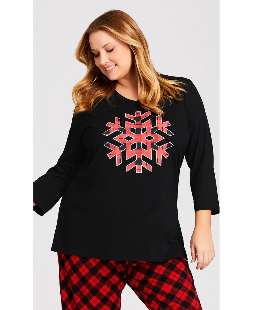 Avenue Plus Snowflake Sleep Top