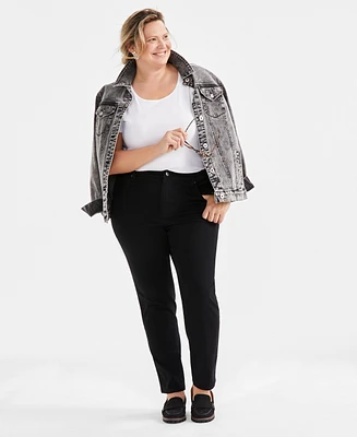 Style & Co Plus High-Rise Straight-Leg Pants, Exclusively at Macy's