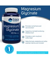 Trace Minerals Magnesium Glycinate Capsules | 120 mg Supports Normal Sleep, Calm Mood, and Maintains Normal Muscle, Liver, Bone & Nerve Function | 90