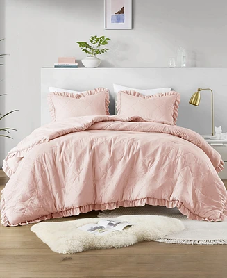 510 Design Phoebe Diamond Quilted Ruffle Edge -Pc. Comforter Set