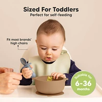 KeaBabies 2-Pack Prep Baby Bowls with Suctions & Lids, Silicone for Boy, Girl, Toddler Suction Bowl, Kids Bowl Bpa-Free