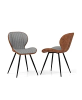 Sugift Set of 2 Armless Dining Chair Modern Accent Chairs with Curved Backrest