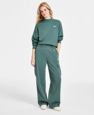 Reebok Women's Identity Mid-Rise Fleece Cargo Sweatpants