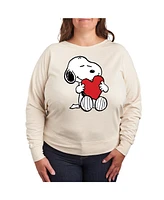 Hybrid Apparel Plus Peanuts Heart Graphic Pullover T-shirt