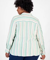 Tommy Hilfiger Plus Striped Roll-Tab Shirt