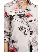 Desigual Women's Floral text shirt