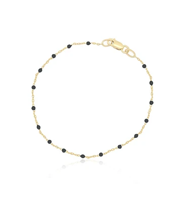 The Lovery Black Bead Bracelet 14K Gold