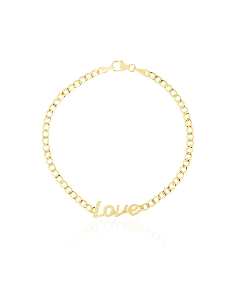 The Lovery Curb Love Bracelet 14K Gold