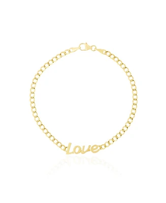 The Lovery Curb Love Bracelet 14K Gold