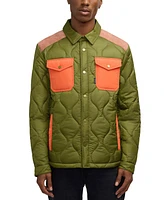 Scotch & Soda Ivik Padded Colorblocked Snap Front Shirt Jacket