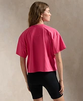 Polo Ralph Lauren Unisex Pink Pony Cotton Jersey Cropped Tee