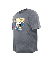 New Era Men's Gray Los Angeles Chargers Big Tall Helmet T-Shirt