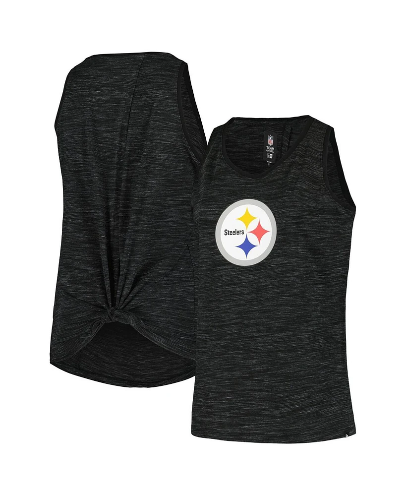 New Era Women's Black Pittsburgh Steelers Plus Space Dye Active Tank Top