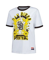 New Era Women's White San Diego Padres Oversized Ringer T-Shirt