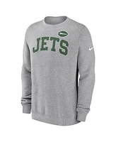 Nike Men's Heather Gray New York Jets Club Pullover Sweatshirt