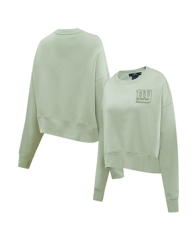 Pro Standard Women's Light Green New York Giants Neutral Pullover Sweatshirt