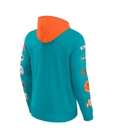 Fanatics Men's Aqua/Orange Miami Dolphins Patched Out Pullover Hoodie