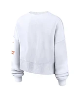 Nike Women's White Cincinnati Bengals Oversized Long Sleeve Cropped Sweatshirt