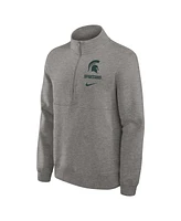 Nike Men's Heather Gray Michigan State Spartans Primetime Club Half-Zip Sweatshirt