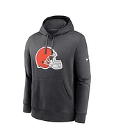 Nike Men's Anthracite Cleveland Browns Club Logo Pullover Hoodie