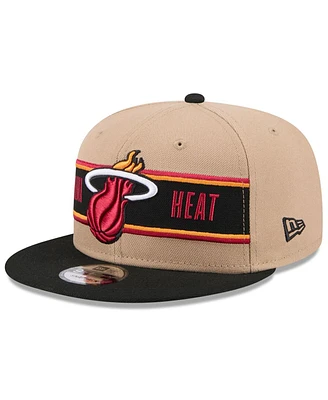 New Era Big Boys and Girls Tan/Black Miami Heat 2024 Nba Draft 9FIFTY Snapback Hat