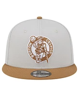 New Era Men's Cream/Tan Boston Celtics Color Pack 2-Tone 9FIFTY Snapback Hat