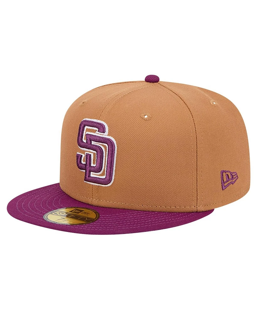 New Era Men's Brown/Purple San Diego Padres Two-Tone Color Pack 59FIFTY Fitted Hat