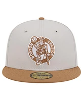 New Era Men's Cream/Tan Boston Celtics Color Pack 59FIFTY Fitted Hat