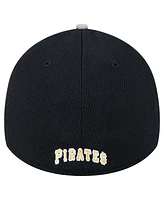 New Era Men's Gray/Black Pittsburgh Pirates Visor Trim 39THIRTY Flex Hat