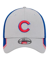 New Era Men's Gray/Royal Chicago Cubs Visor Trim 39THIRTY Flex Hat