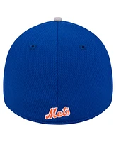 New Era Men's Gray/Royal York Mets Visor Trim 39THIRTY Flex Hat