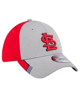 New Era Men's Gray/Red St. Louis Cardinals Visor Trim 39THIRTY Flex Hat