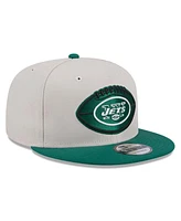 New Era Men's Stone/Green New York Jets 2024 Sideline Historic 9FIFTY Snapback Hat