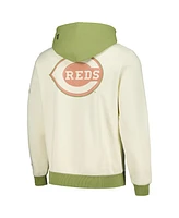 New Era Men's Cream/Green Cincinnati Reds Color Pop Pullover Hoodie