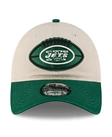 New Era Men's Stone/Green New York Jets 2024 Sideline Historic 9TWENTY Adjustable Hat