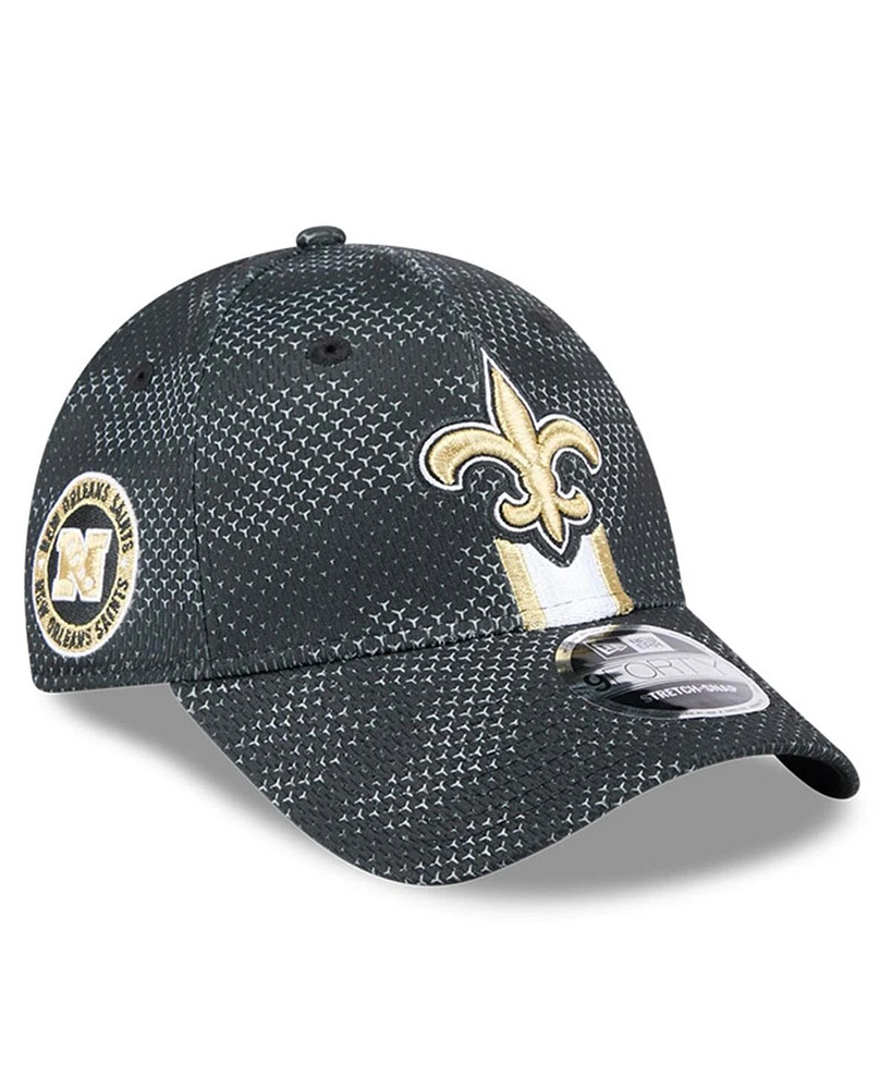 New Era Men's Black New Orleans Saints 2024 Sideline 9FORTY Stretch-Snap Hat