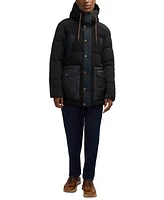 Scotch & Soda Men's Arza Quilted Colorblocked Mixed-Media Full-Zip Hooded Parka