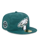 New Era Men's Midnight Green Philadelphia Eagles 2024 Sideline 59FIFTY Fitted Hat