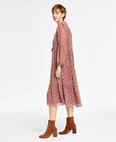 Lucky Brand Women's Printed Shine Chiffon Maxi Dress