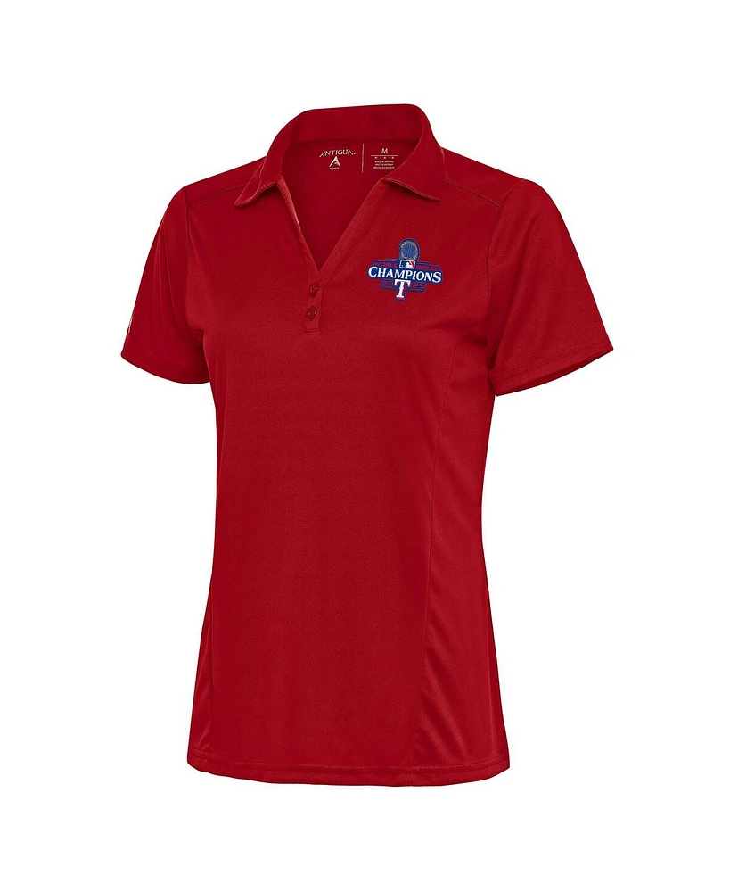 Antigua Women's Red Texas Rangers 2023 World Series Champions Tribute Polo