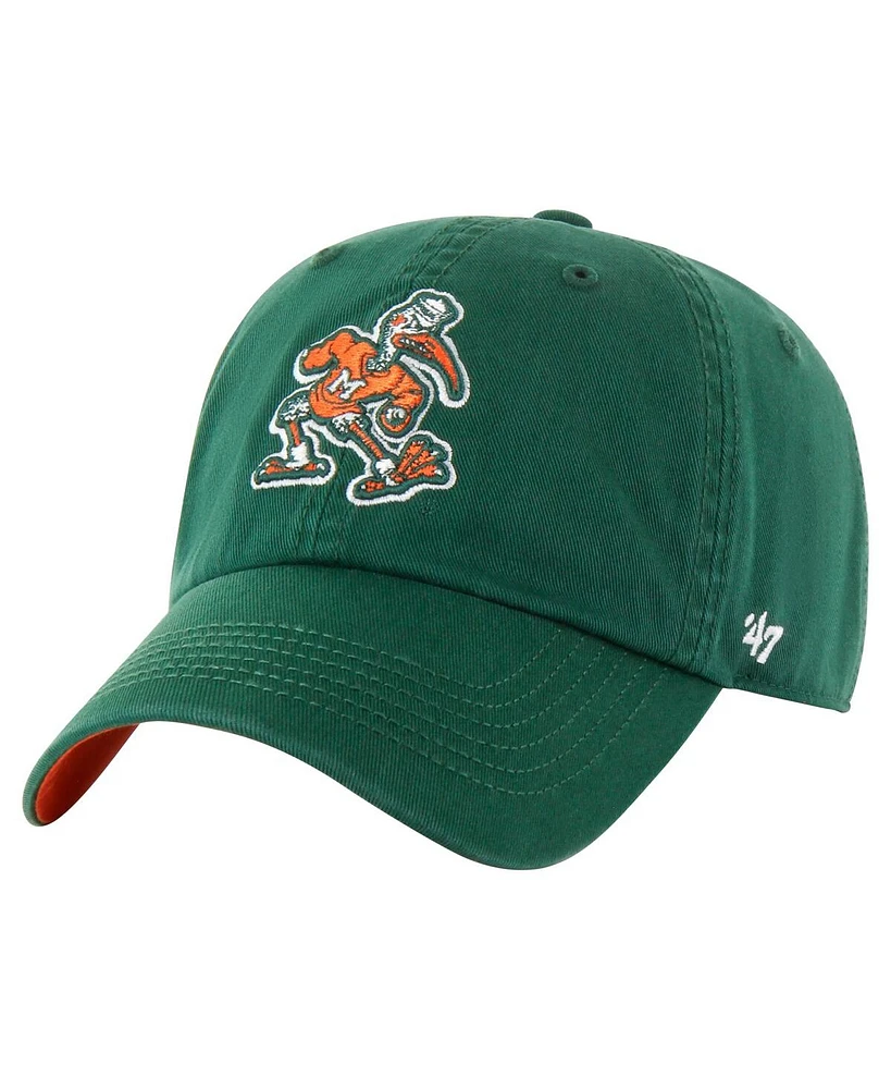 '47 Brand Men's Green Miami Hurricanes Vintage Sure Shot Franchise Fitted Hat