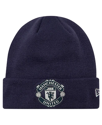 New Era Men's Navy Manchester United Rubber Cuff Knit Hat