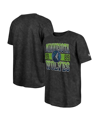 New Era Men's Black Minnesota Timberwolves Enzyme Washed Oversized T-Shirt