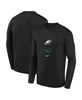 Nike Big Boys and Girls Black Philadelphia Eagles Legend Icon Long Sleeve T-Shirt