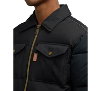 Scotch & Soda Men's Quilted Aviator Jacket with Removable Fleece Collar