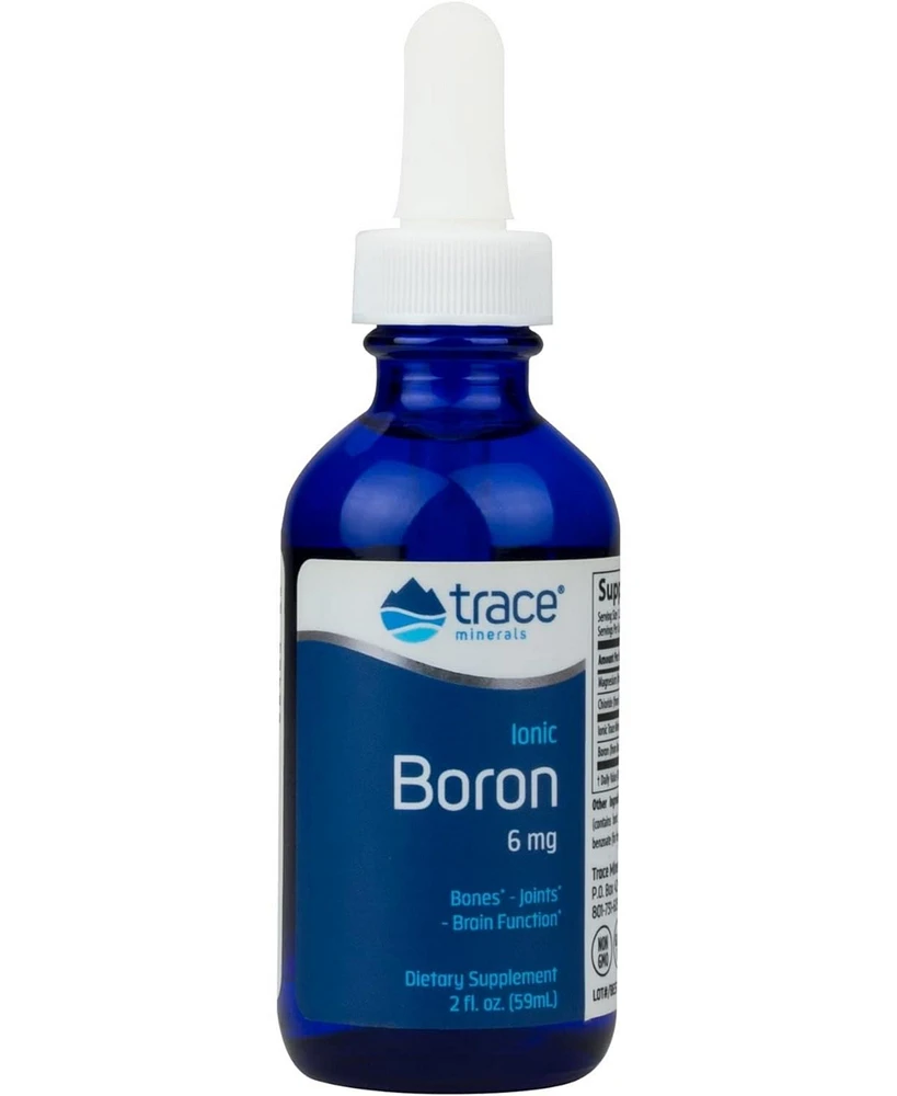 Trace Minerals Liquid Ionic Boron | 6 mg Boron | Supports Normal Bone Metabolism, Brain Function & Joints | with Ionic Trace Minerals, Magnesium + Chl